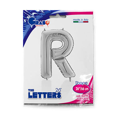 Шарики из фольги Шар буква "Я" или "R", 66см Silver