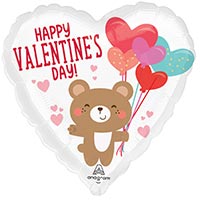 Валентинов День Шар сердце 45см День Валентина мишка 1202-4089