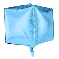 Шар 3D КУБ 35см Металлик Cool Blue