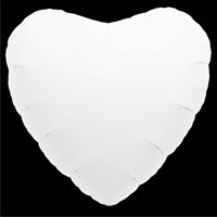 Шар сердце 45см Пастель White