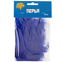 Синяя Перья декоративные Синие 10см 30шт 1501-4980