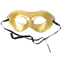 Вечеринка Хэллоуин Полумаска золотая пластиковая 1501-6920