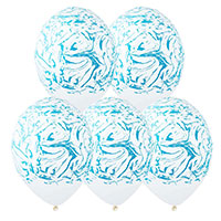 Мрамор Шары 35см Мрамор белый/голубой 1103-3084