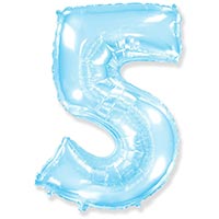 Шарик цифра "5", 101см Pastel Blue