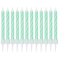 Зеленая Свечи Спирали с подст Зеленые 6см 12шт 1502-6784