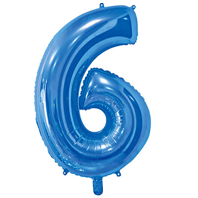 Шарики из фольги Шар цифра "6", 66см Blue
