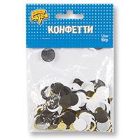 Конфетти Круги тишью, фольга Золото/Черн