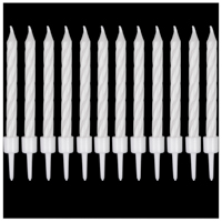 Белая Свечи Спирали с подст Белые 6см 12шт 1502-6780