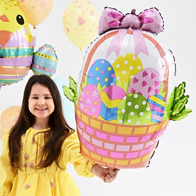 Шарики из фольги Шар фигура Корзина пасхальная