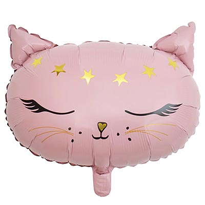 Шарики из фольги Шар фигура Кошка голова розовая