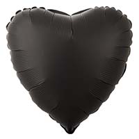 Шар Сердце 45см Сатин Fume Black