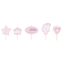 Свечи для торта на пиках Принцесса, 5 шт