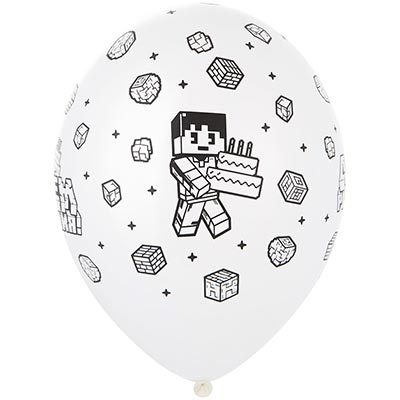 Шарики из латекса Шары 35см с рис. С ДР Пиксели