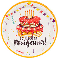 Тарелки малые Торт Праздничный, 6 шт