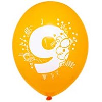 Шары с рисунком цифра "9" 30см, 5шт