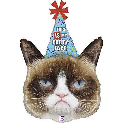 Шарики из фольги Шар фигура Grumpy Cat Кошка в колпаке