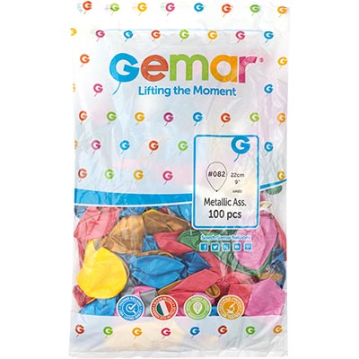 Шарики из латекса Шарик 23см, ассорти металлик