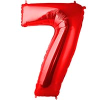 Шар цифра "7", 101см Red Италия
