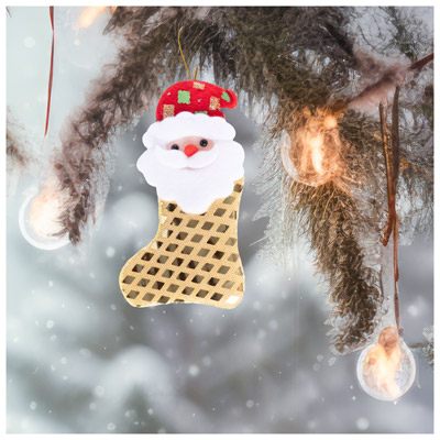 Декорации подвески Подвесной новогодний носок Снеговик