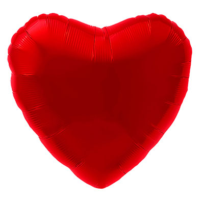 Шарики из фольги Шар сердце 76см Металлик Red