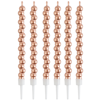 Розовое Золото Свечи Пузыри розовое золото 12см 6шт 1502-6727