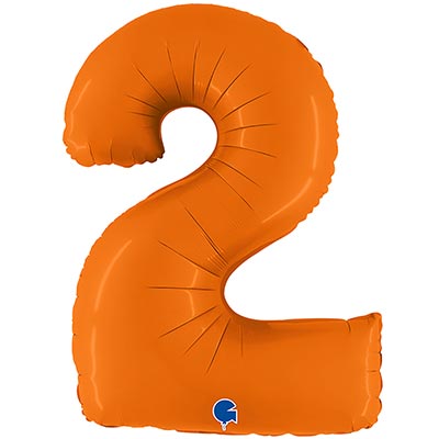 Шарики из фольги Шар цифра "2", 101см Пастель Orange