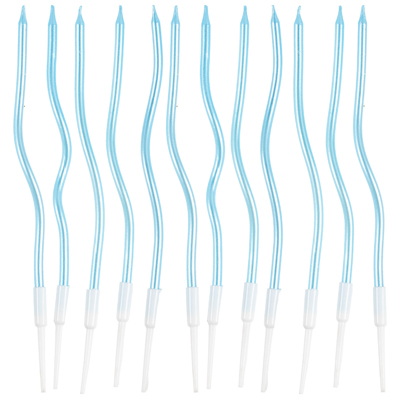 Голубая Свечи Волны голубые 13см 12шт 1502-6682