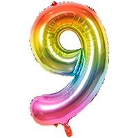 Радужная Шар цифра &quot;9&quot;, 101см Радуга металлик 1207-3404