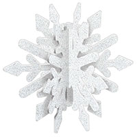 Снежинка 3D перламутр блеск, 22 см