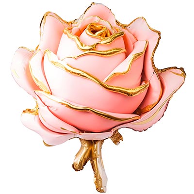 Цветы Любимым Шар фигура GLAM Роза объемная розовая 1207-6581