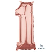 Шар фигура цифра "1", 66см Rose Gold