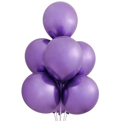 Шарики из латекса Шары 30см хром фиолетовые Весёлая Затея