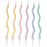 Свечи Волна Пастель перламутр 12см 6шт