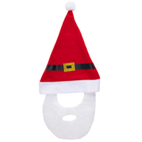 Новый год Колпак Деда Мороза с бородой (текстиль) 1501-7020