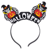 Вечеринка Хэллоуин Ободок светящ Halloween Скелет в шляпе 1501-6947