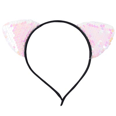 Маски Ободок Ушки кошки перламутр пайетки