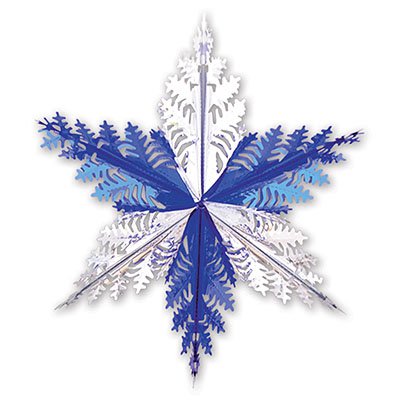 Украшение Снежинка 3 сереб/синяя, 60см