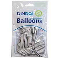 Шарик 32см, цвет 601 Хром Silver 12 штук