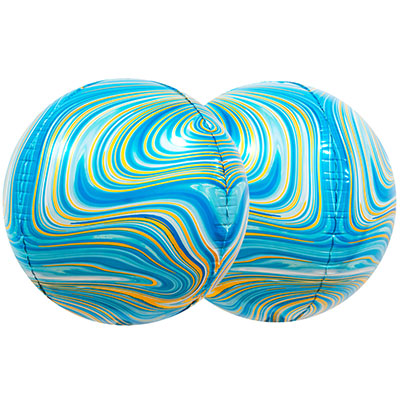 Шар 3D СФЕРА 40см Мрамор Blue