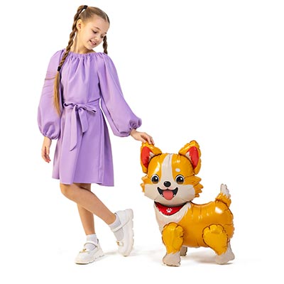 Шарики из фольги Шар фигура под воздух Собака Корги 66см