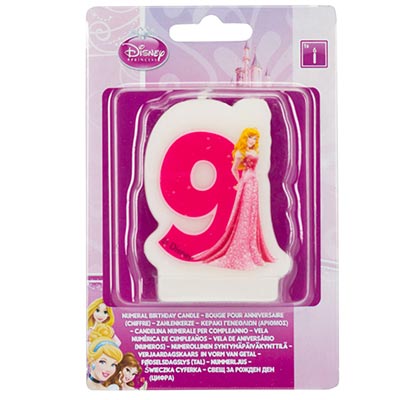 Свеча-цифра "9" Принцессы, 6 см