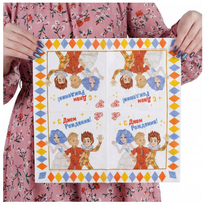 Салфетки Салфетка С ДР Буратино 33см 12шт