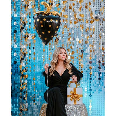 Шарики из фольги Шар фигура GLAM Клубника черная