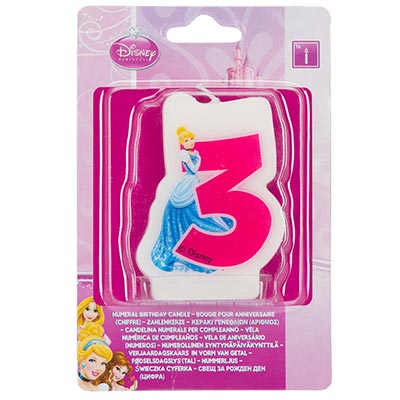 Свеча-цифра "3" Принцессы, 6 см