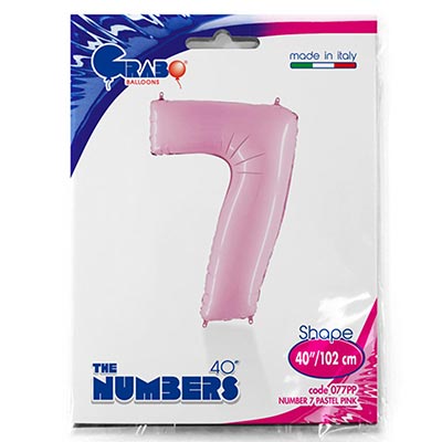 Шар цифра "7", 101см Пастель Pink
