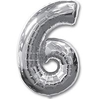Шар фигура цифра 6 Silver