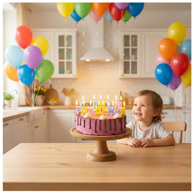 Свечи для торта Свечи С ДНЕМ РОЖДЕНИЯ Возд. шары пастель