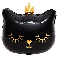 Шар фигура Кошка в короне голова черная