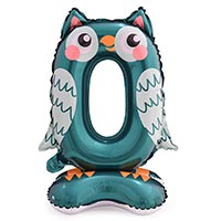 Шар цифра "0" 58см Зоопарк Сова