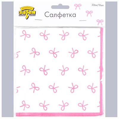 Салфетки Салфетка Бантики 33см 12шт